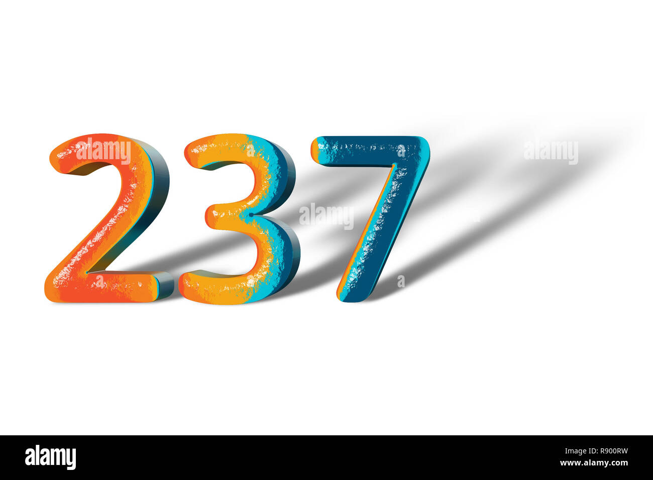 3D Number 237 two hundred thirty seven lively colours Stock Photo - Alamy