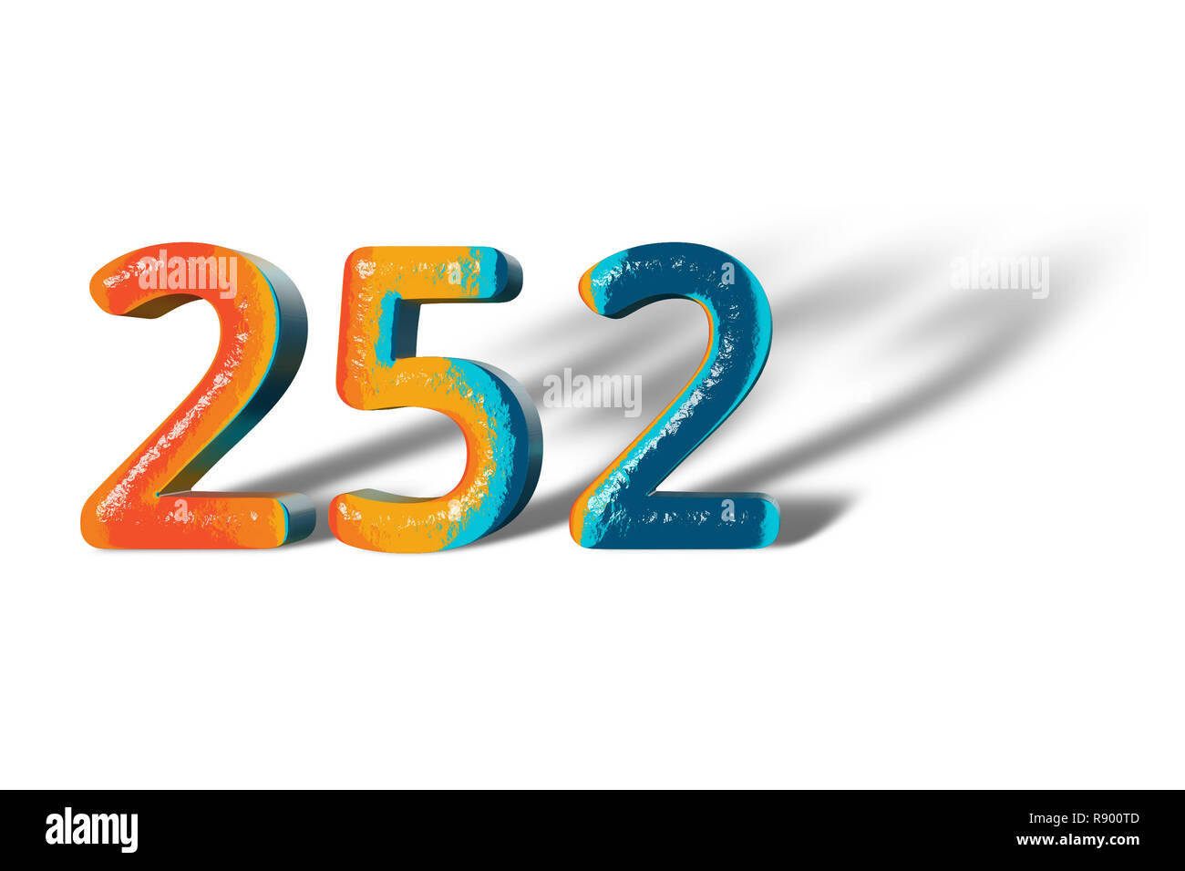 3D Number 252 two hundred fifty two lively colours Stock Photo - Alamy