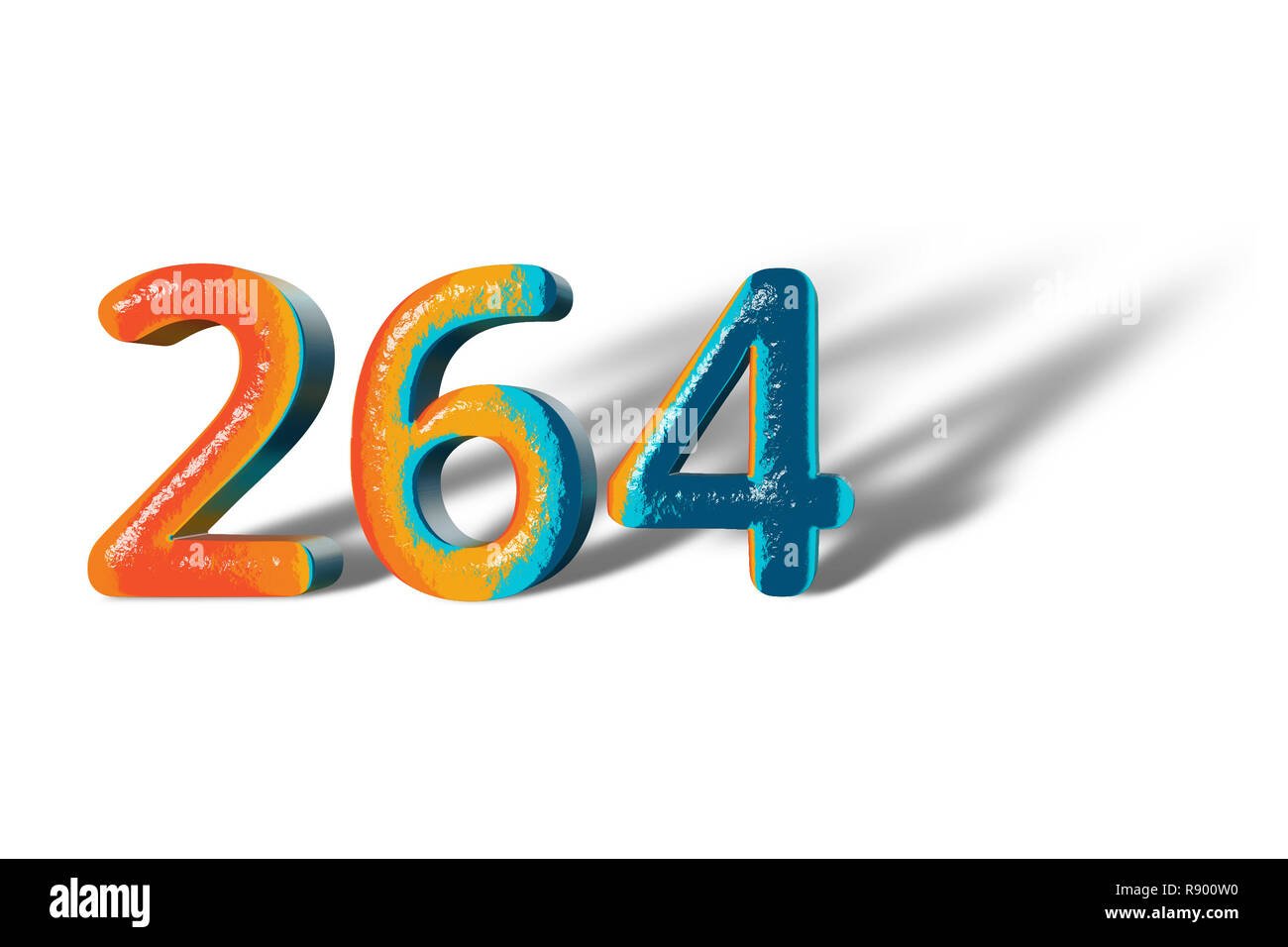 3D Number 264 two hundred sixty four lively colours Stock Photo - Alamy