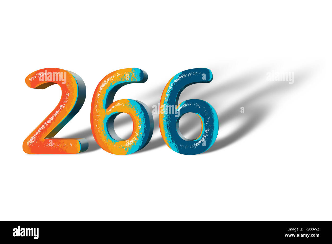 3D Number 266 two hundred sixty six lively colours Stock Photo - Alamy