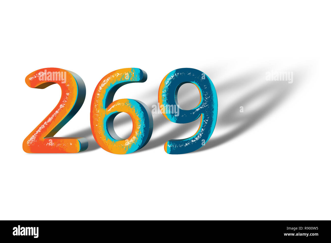 3D Number 269 two hundred sixty nine lively colours Stock Photo Alamy