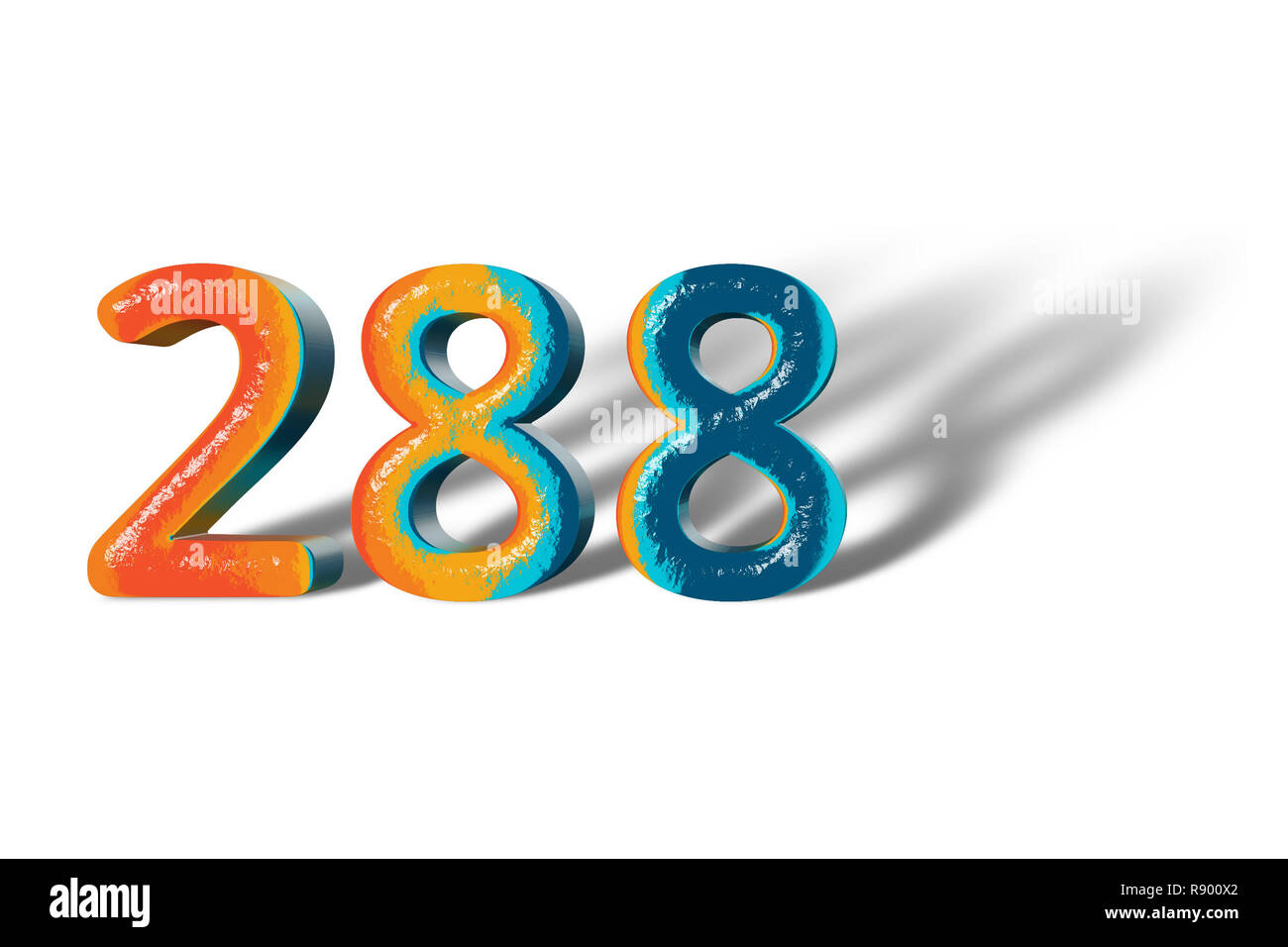 確認⸜( ・ᴗ・ )⸝画像3枚 Number 288 Red 3d Illustration On Stock Illustration