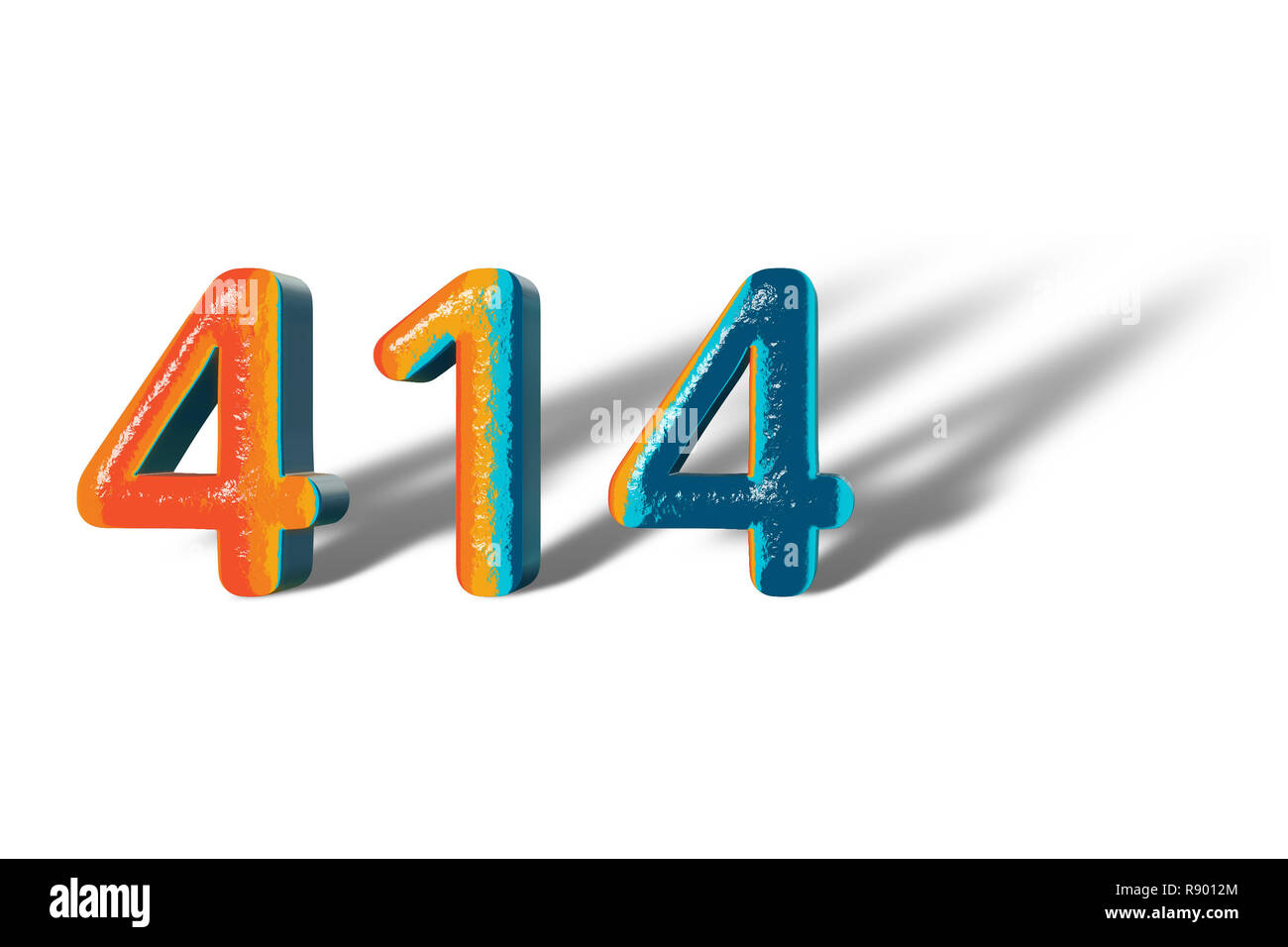 3D Number 414 four hundred fourteen lively colours Stock Photo - Alamy