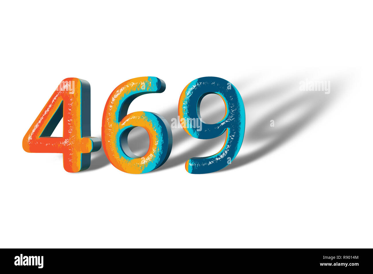 3D Number 469 four hundred sixty nine lively colours Stock Photo - Alamy
