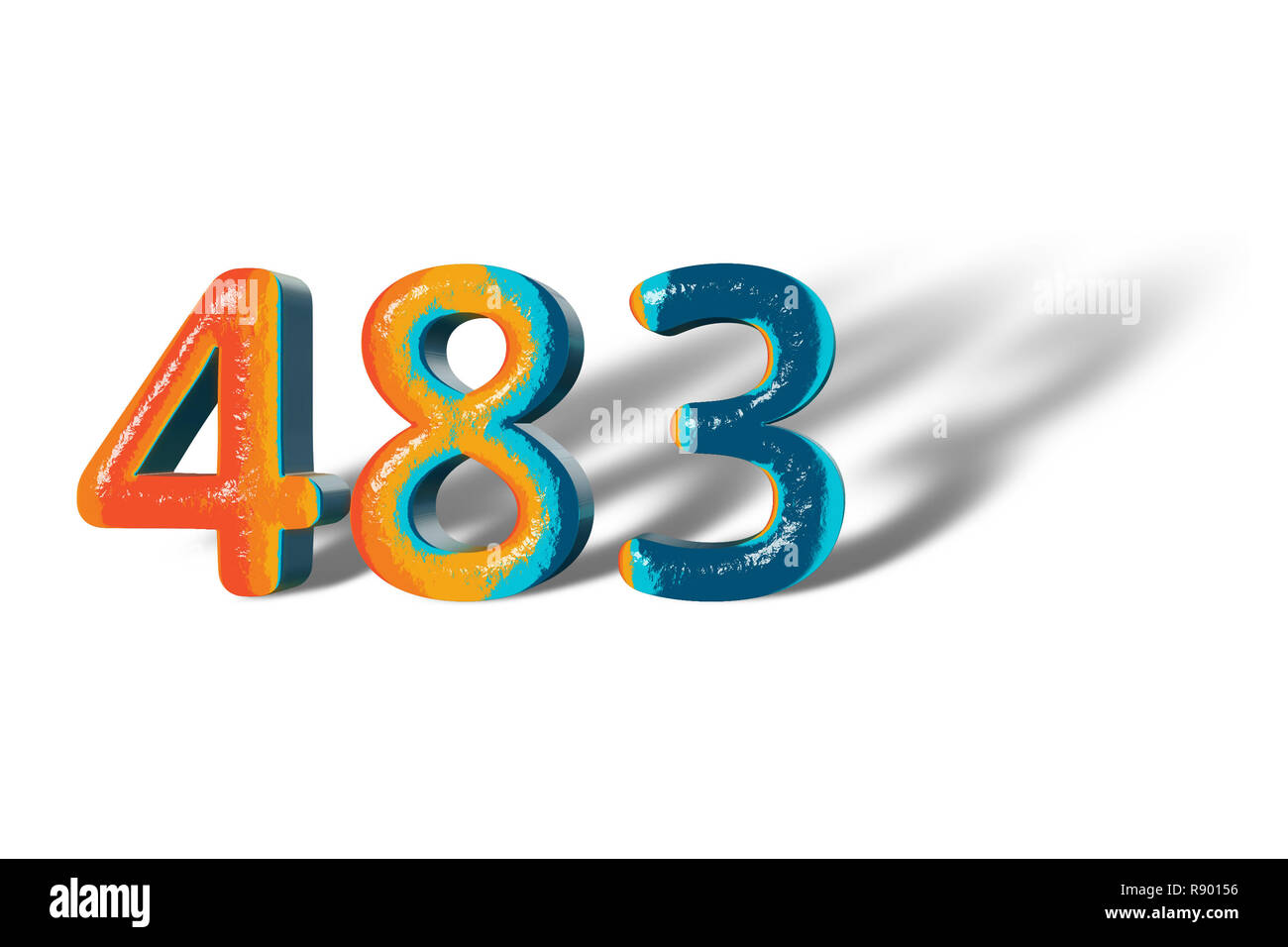 3D Number 483 four hundred eighty three lively colours Stock Photo - Alamy