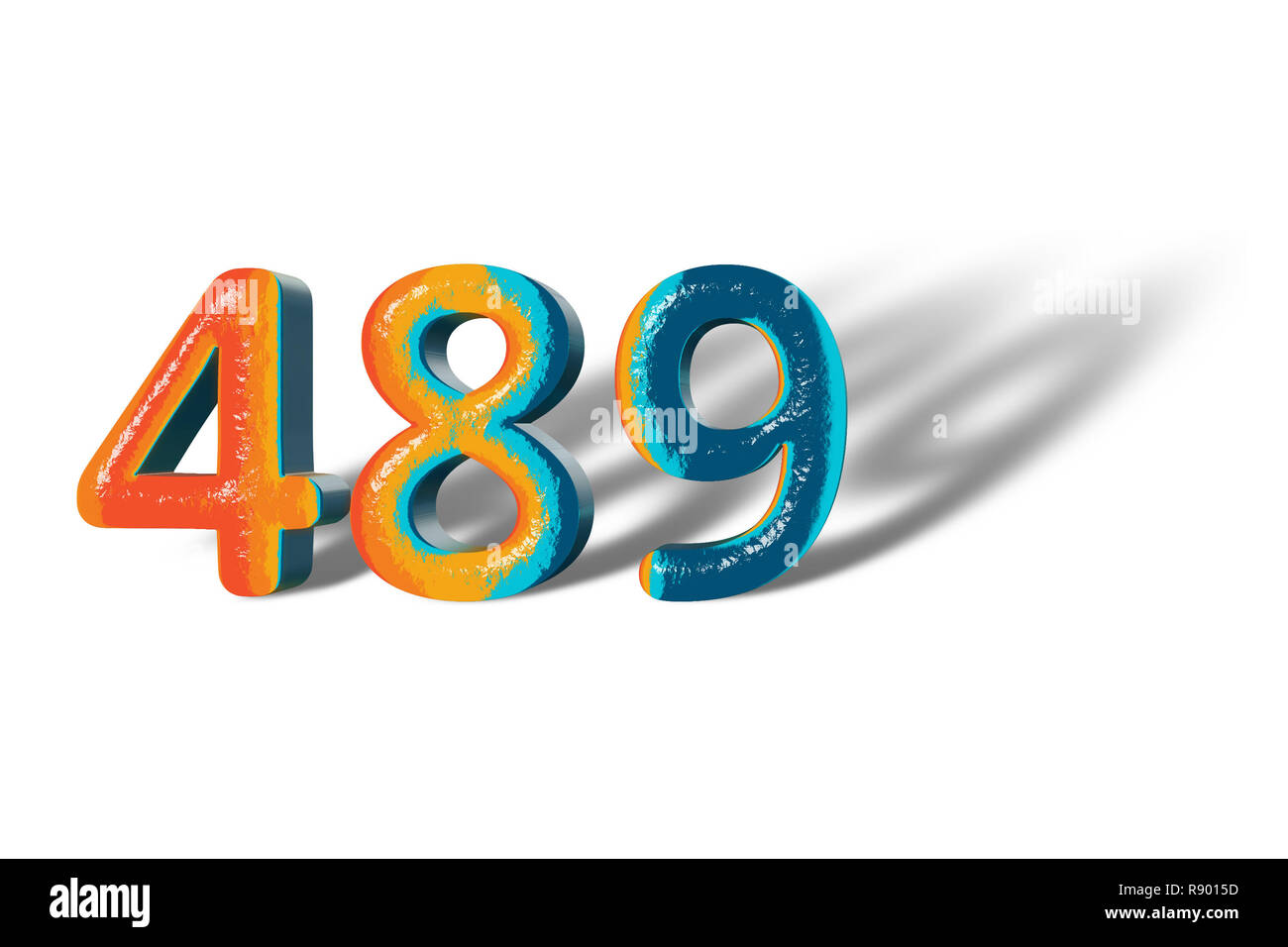 3D Number 489 four hundred eighty nine lively colours Stock Photo - Alamy