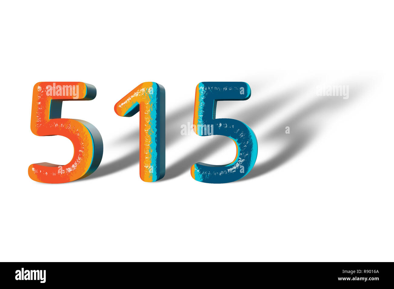 3D Number 515 five hundred fifteen lively colours Stock Photo Alamy
