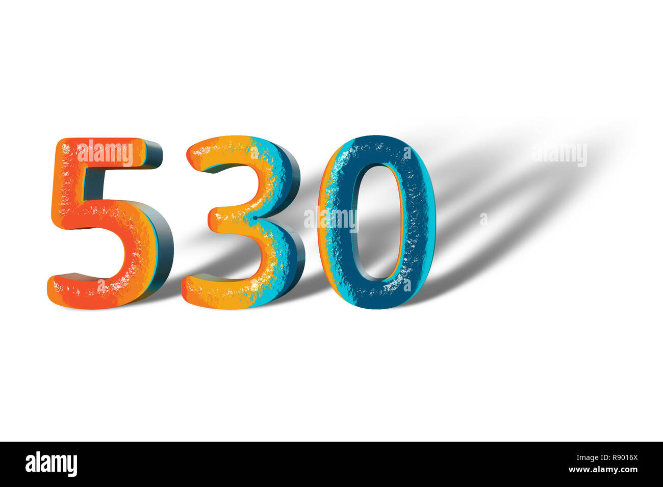 3D Number 530 five hundred thirty lively colours Stock Photo Alamy