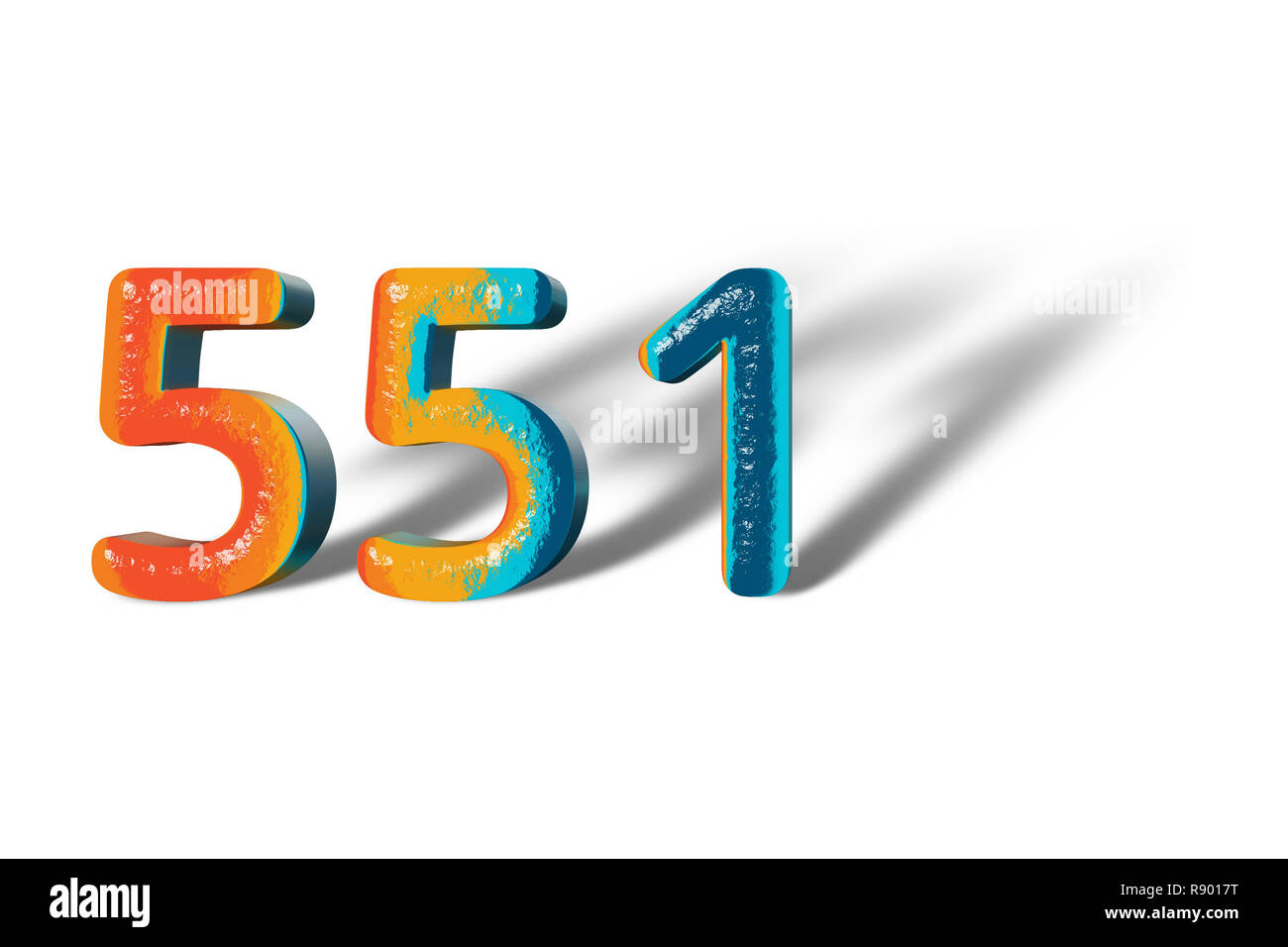 3D Number 551 five hundred fifty one lively colours Stock Photo Alamy