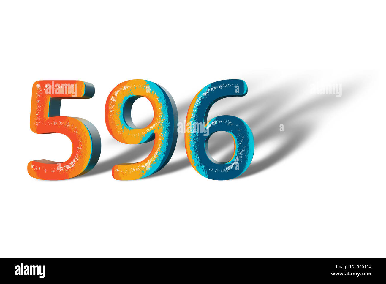3D Number 596 five hundred six lively colours Stock Photo Alamy