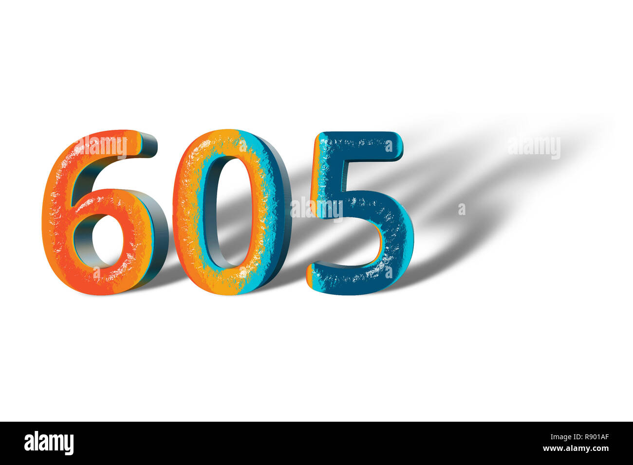 3D Number 605 six hundred five lively colours Stock Photo Alamy