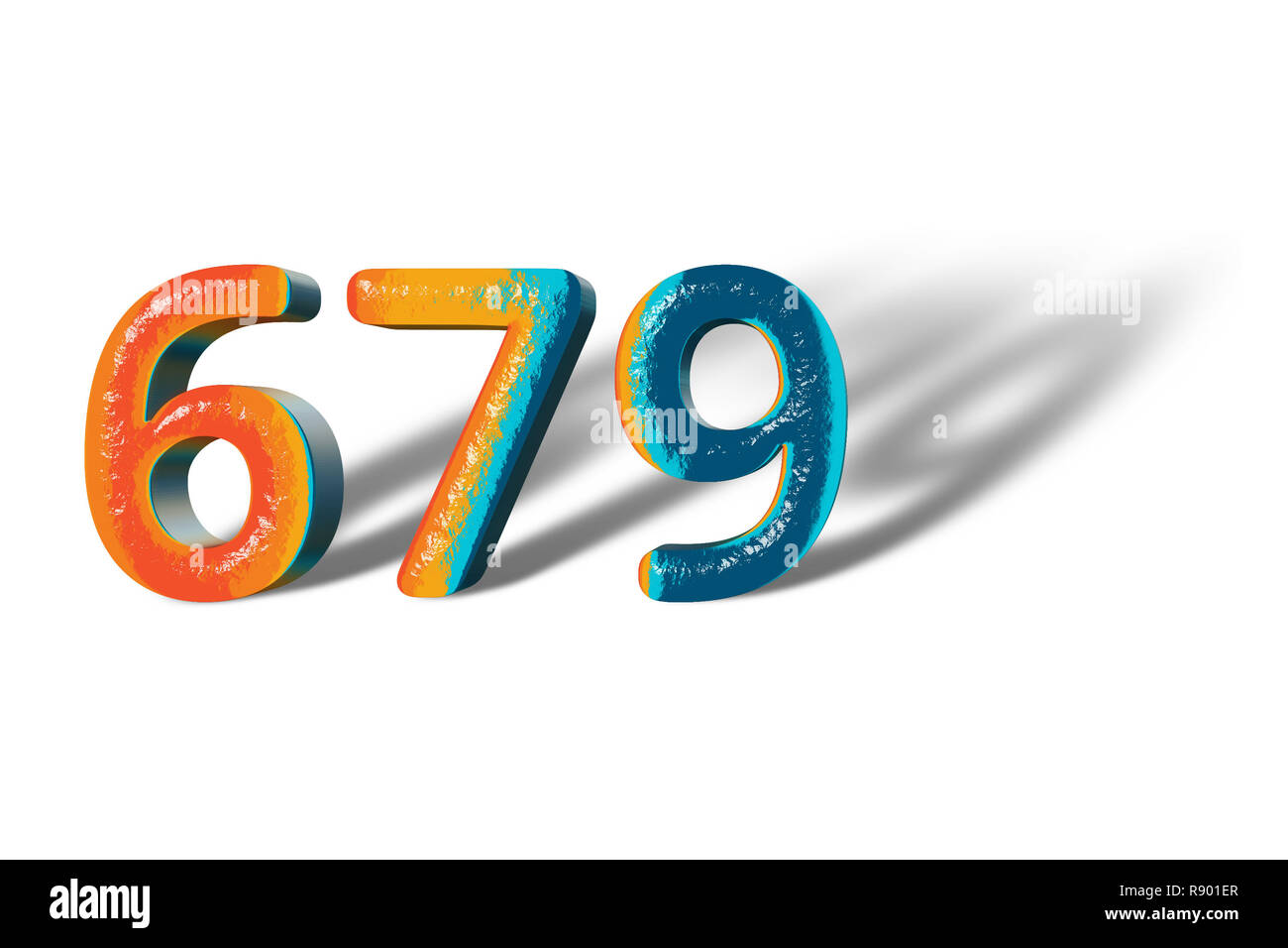 3D Number 679 six hundred seventy nine lively colours Stock Photo Alamy