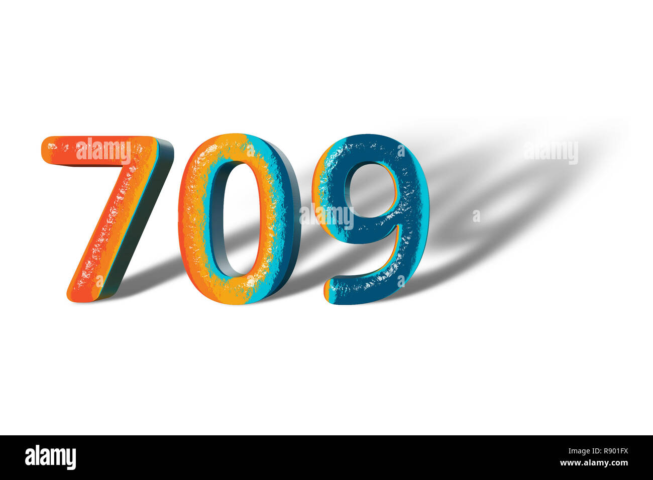 3D Number 709 seven hundred nine lively colours Stock Photo - Alamy