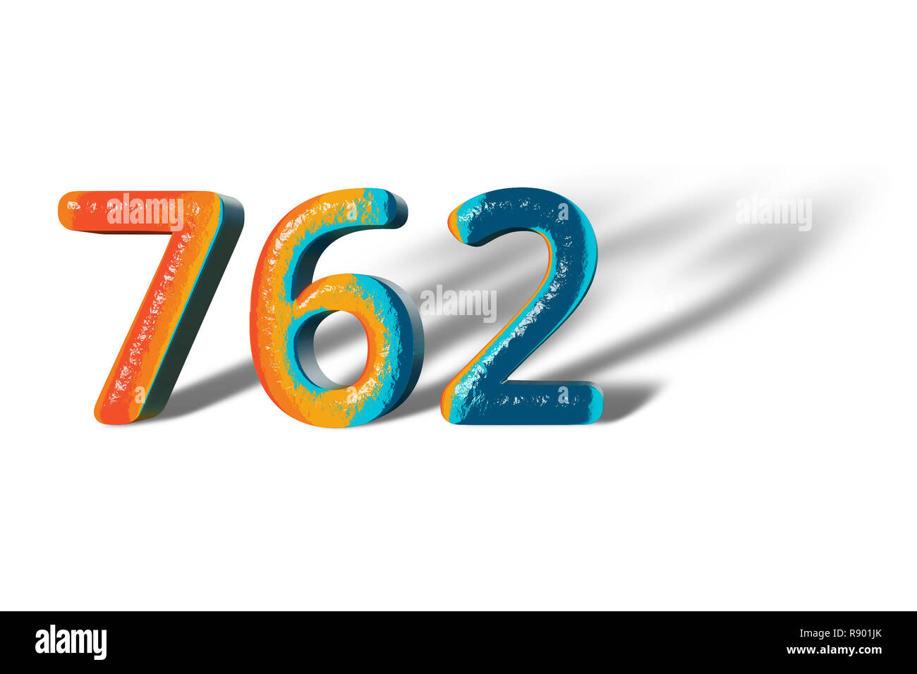 3D Number 762 seven hundred sixty two lively colours Stock Photo Alamy