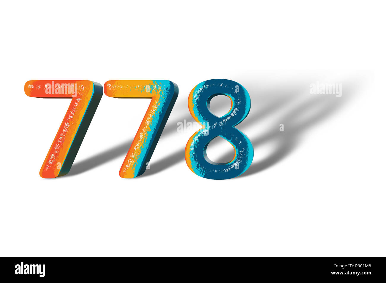 ◆Numbering◆ 7784 Number 778 3d Sign Red Color Stock Illustration 1699872370