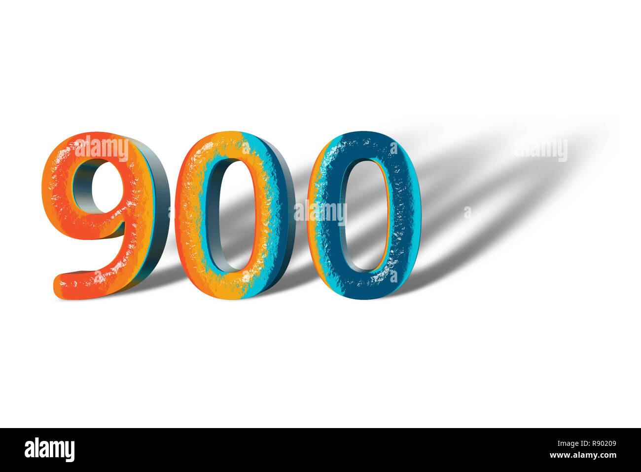 3D Number 900 nine hundred lively colours Stock Photo Alamy