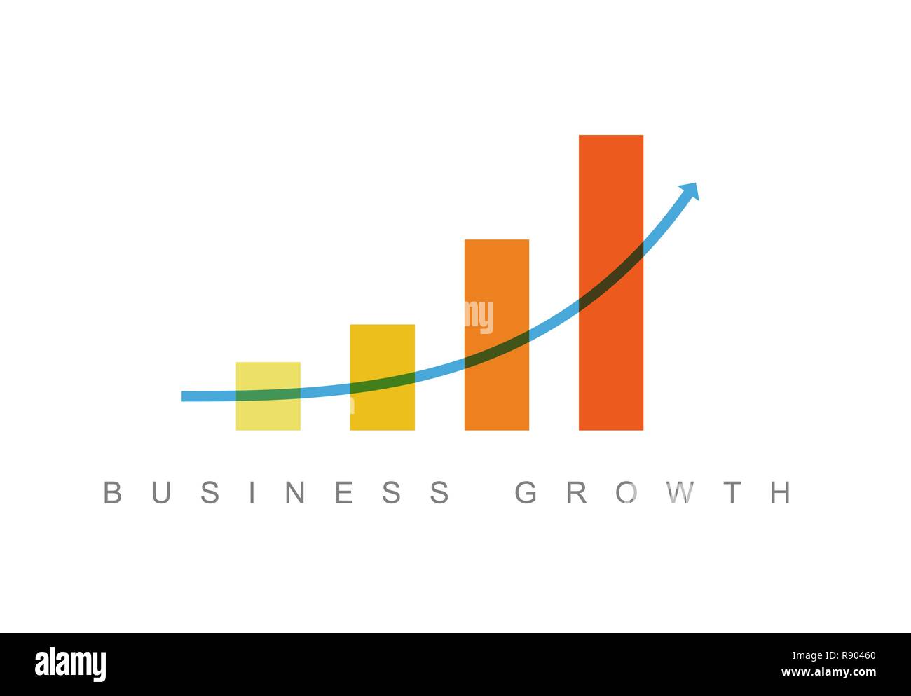 Business growth concept flyer template illustration with a graph Stock ...