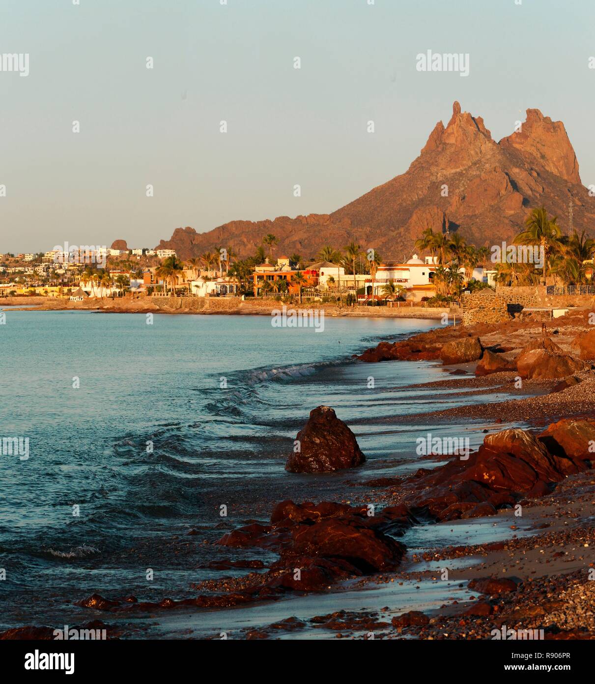 Mexico, Sonora, Guaymas, San Carlos, shore of the Pacific at sunrise Stock Photo