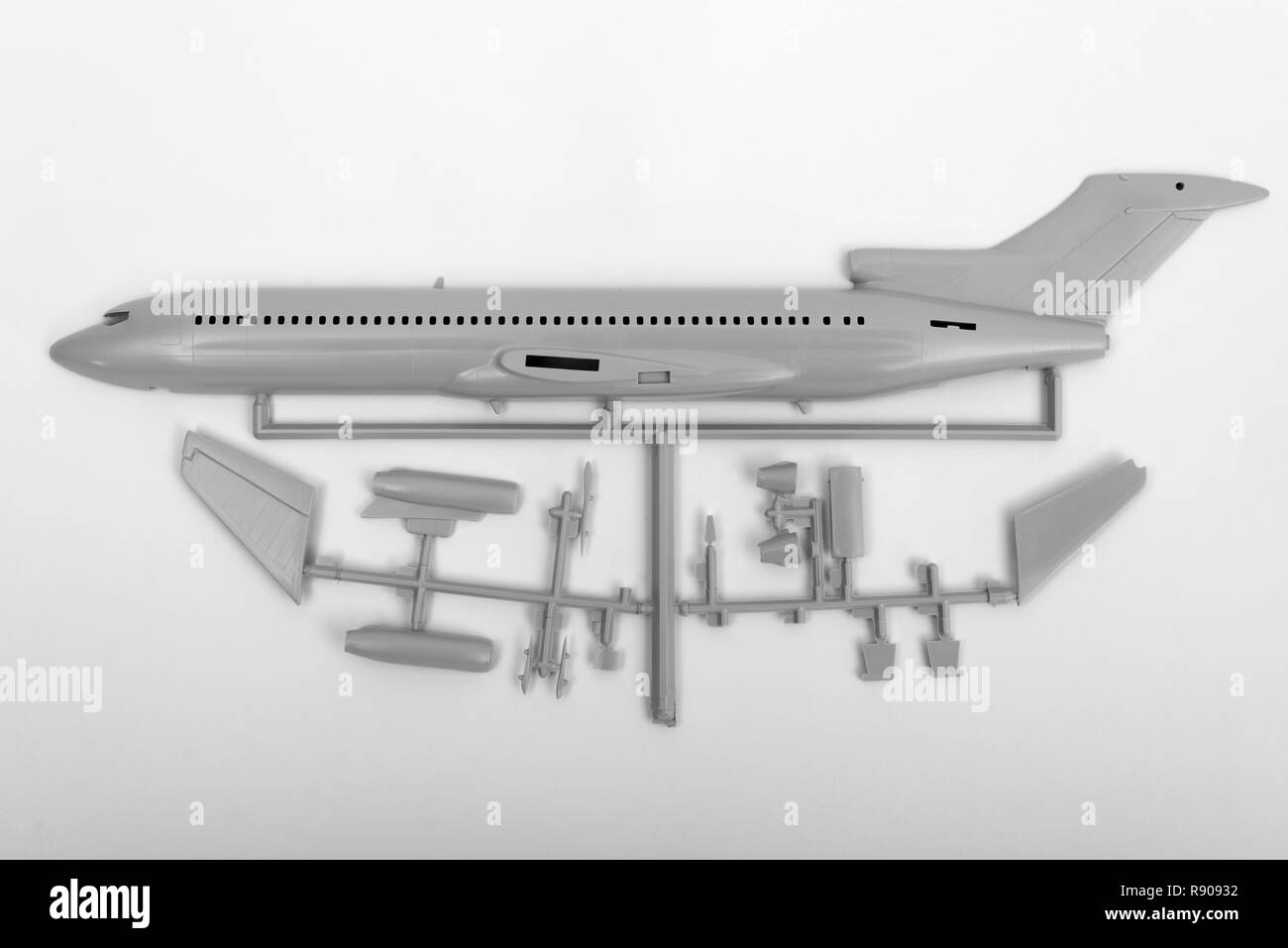 Airfix boeing 727 model aircraft parts Black and White Stock Photos