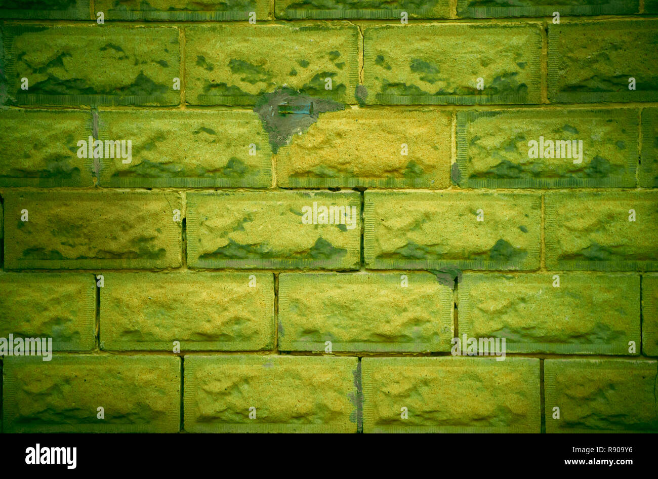 Weathered and rough old green wall background Stock Photo - Alamy