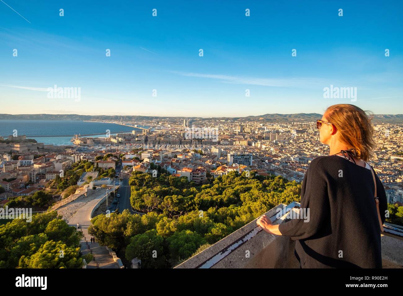 France, Bouches du Rhone, Marseille, general view from the Basilica of Our Lady of the Guard Stock Photo
