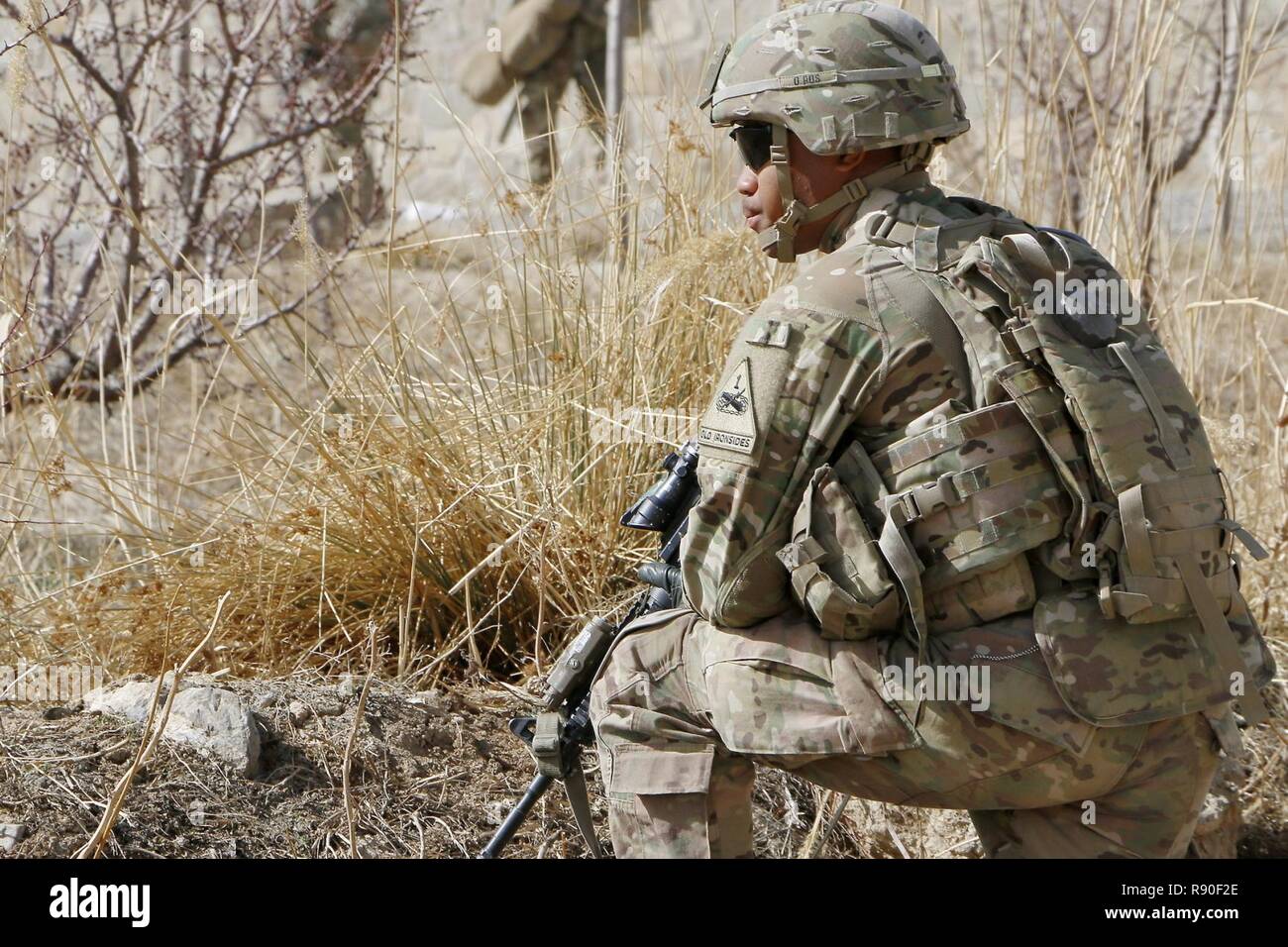 U.S. Army Scout Pfc. Jordan Austin, a Scout from B Troop, 6th Squadron ...