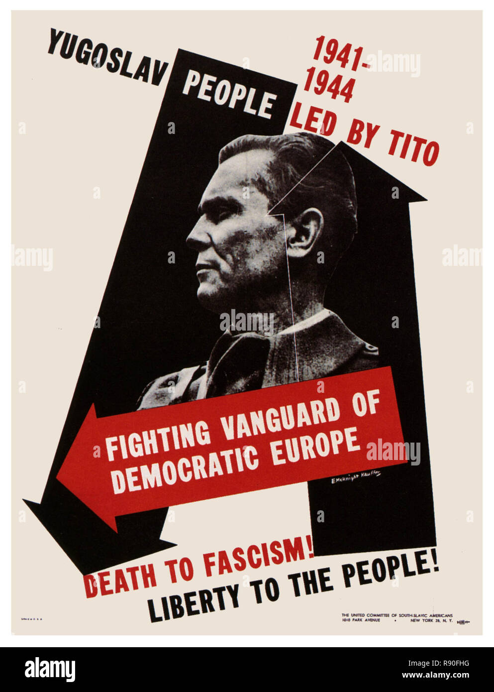 Death To Facism Yugoslav Tito - Vintage Poster Stock Photo