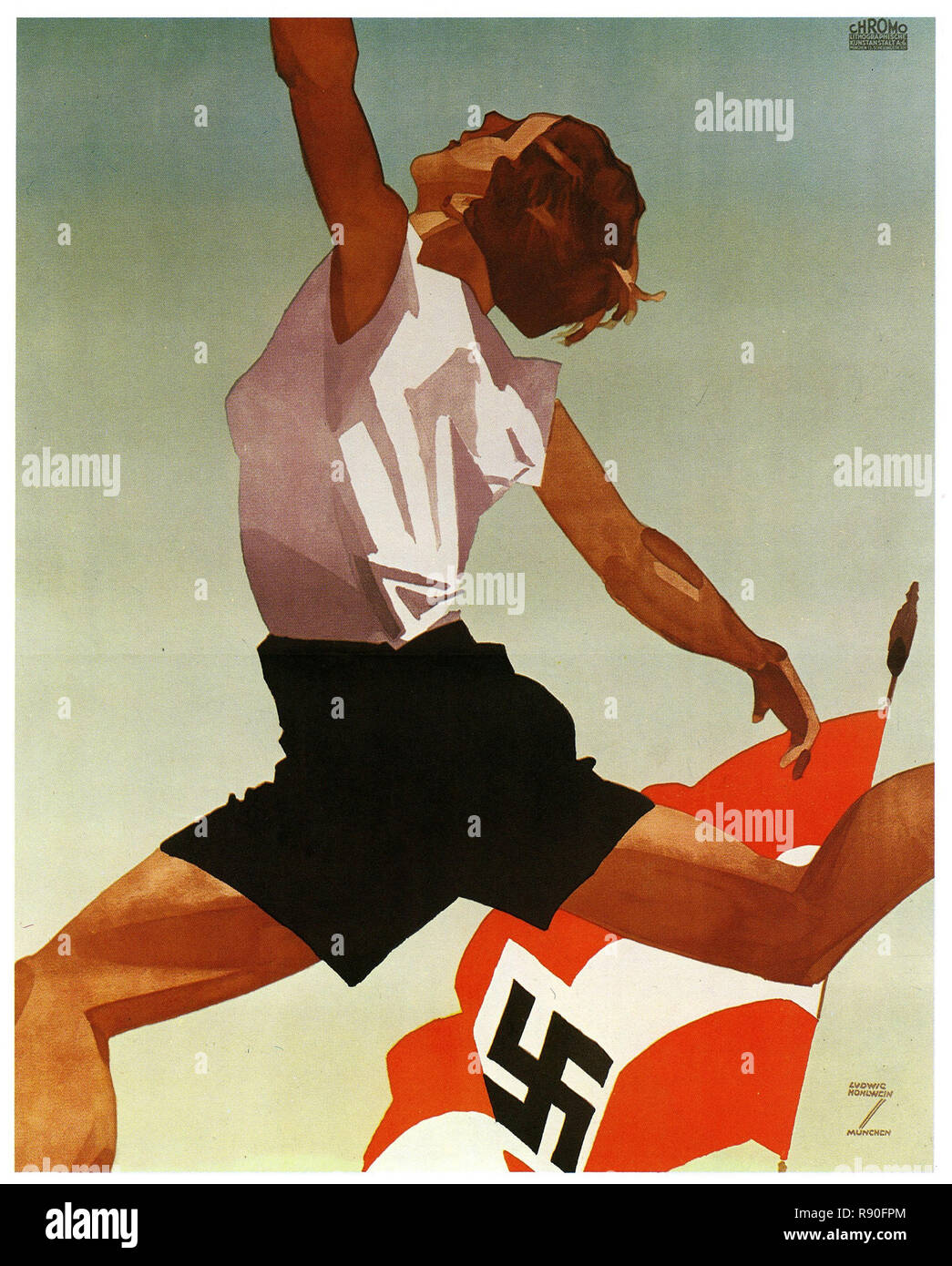 Reichssportag - Vintage German Nazi Propaganda Poster Stock Photo