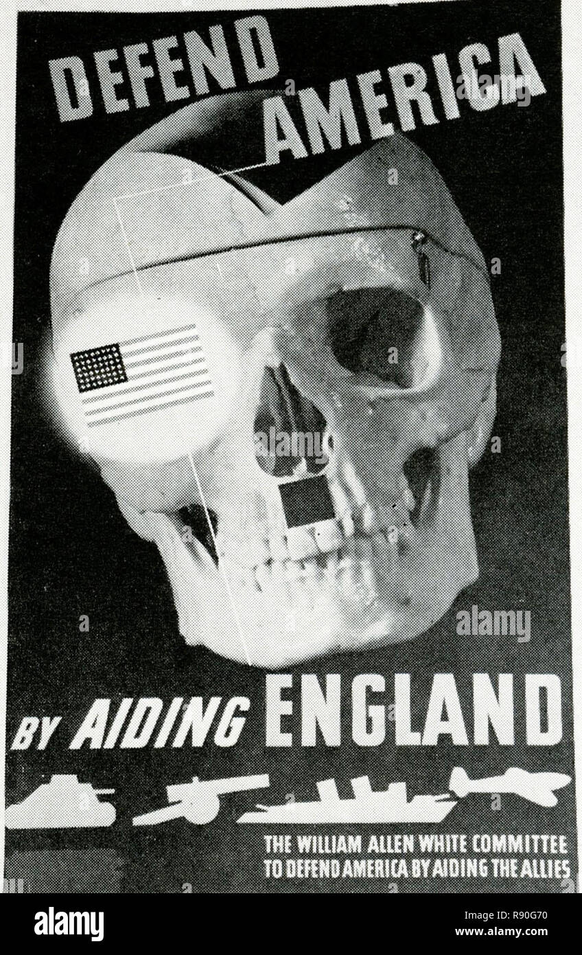 Defend America By Aiding England - Vintage U.S Propaganda Poster