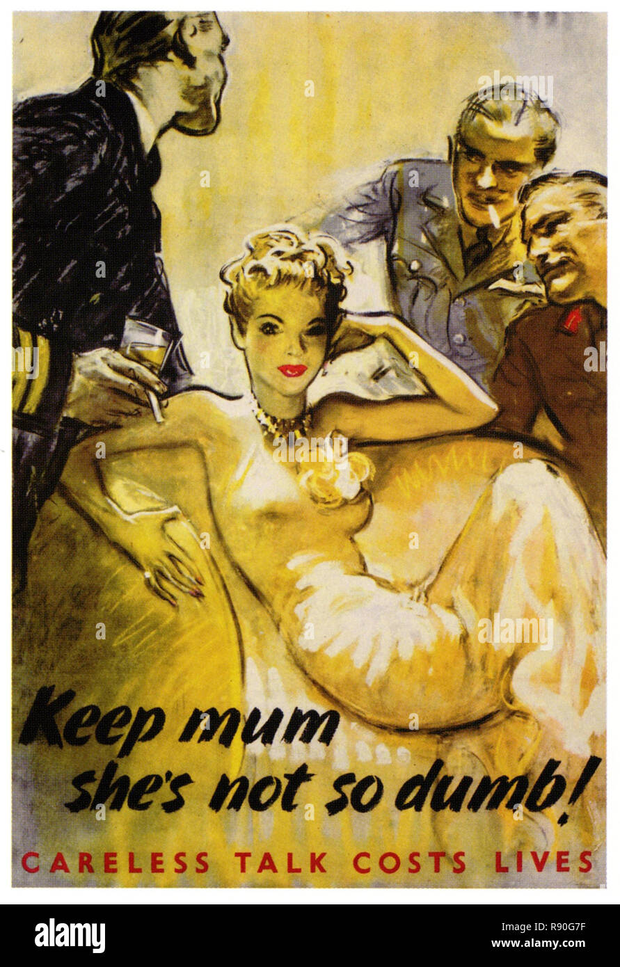 Keep Mum Vintage U.S Propaganda Poster Stock Photo Alamy