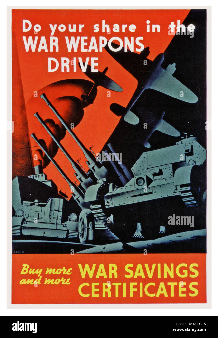 Weapons Drive - Vintage U.S   Propaganda Poster Stock Photo