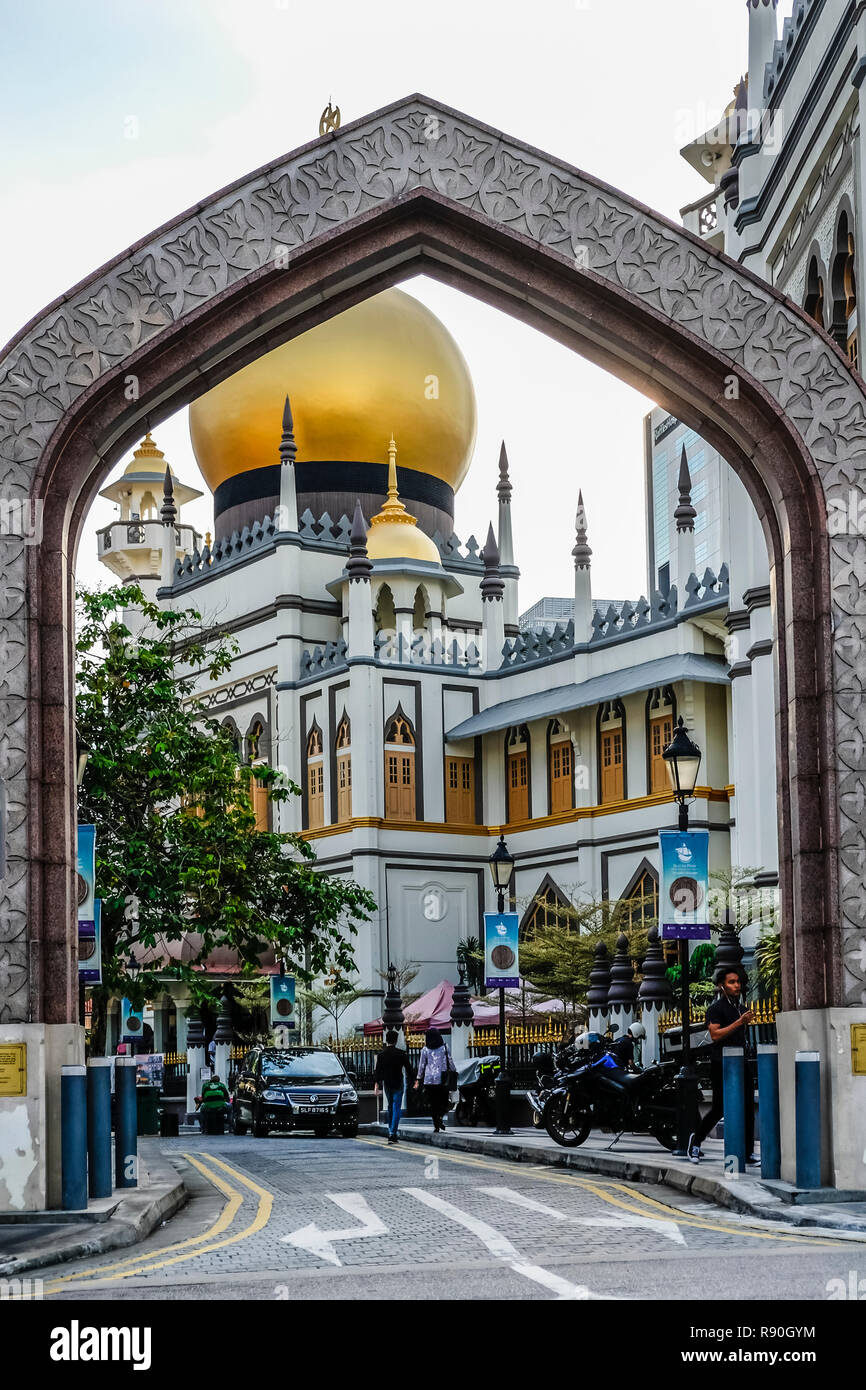 Masjid Sultan / Sultan Mosque in Kampong Glam, Singapore Stock Photo
