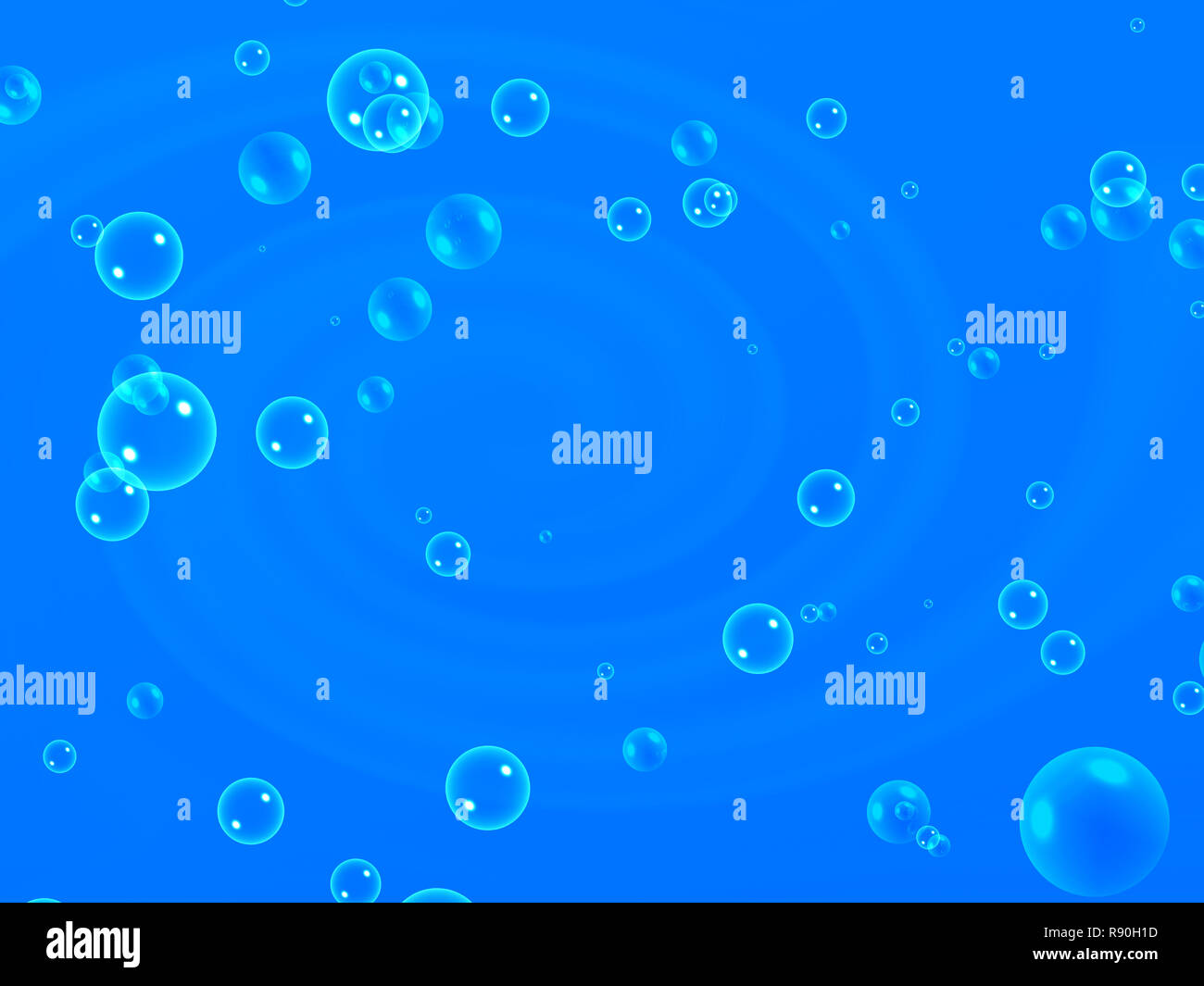 Abstract blue background with bubbles, floating upwards Stock Photo - Alamy