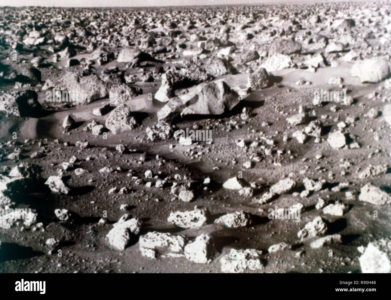 Rock-strewn Martian surface, Viking Lander mission, 1970s. Creator: NASA. Stock Photo