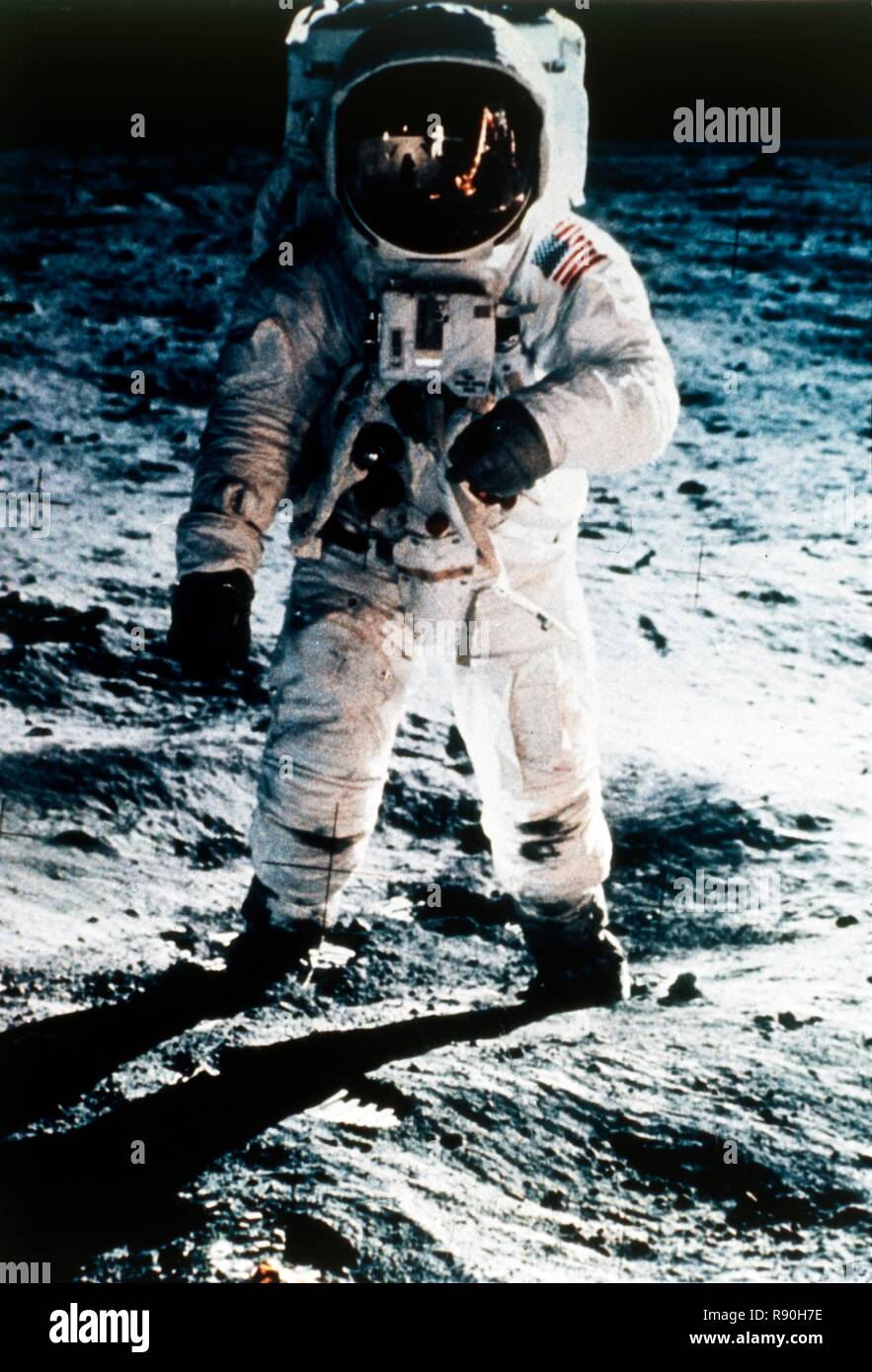 Buzz Aldrin on the Moon, Apollo II mission, July 1969.  Creator: Neil Armstrong. Stock Photo