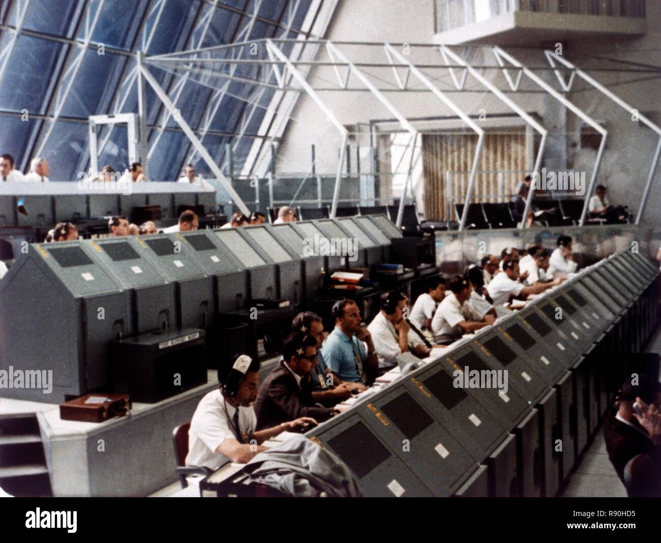 Launch Control Center in the John F Kennedy Space Center, Florida, USA,  July 1969. Creator: NASA Stock Photo - Alamy