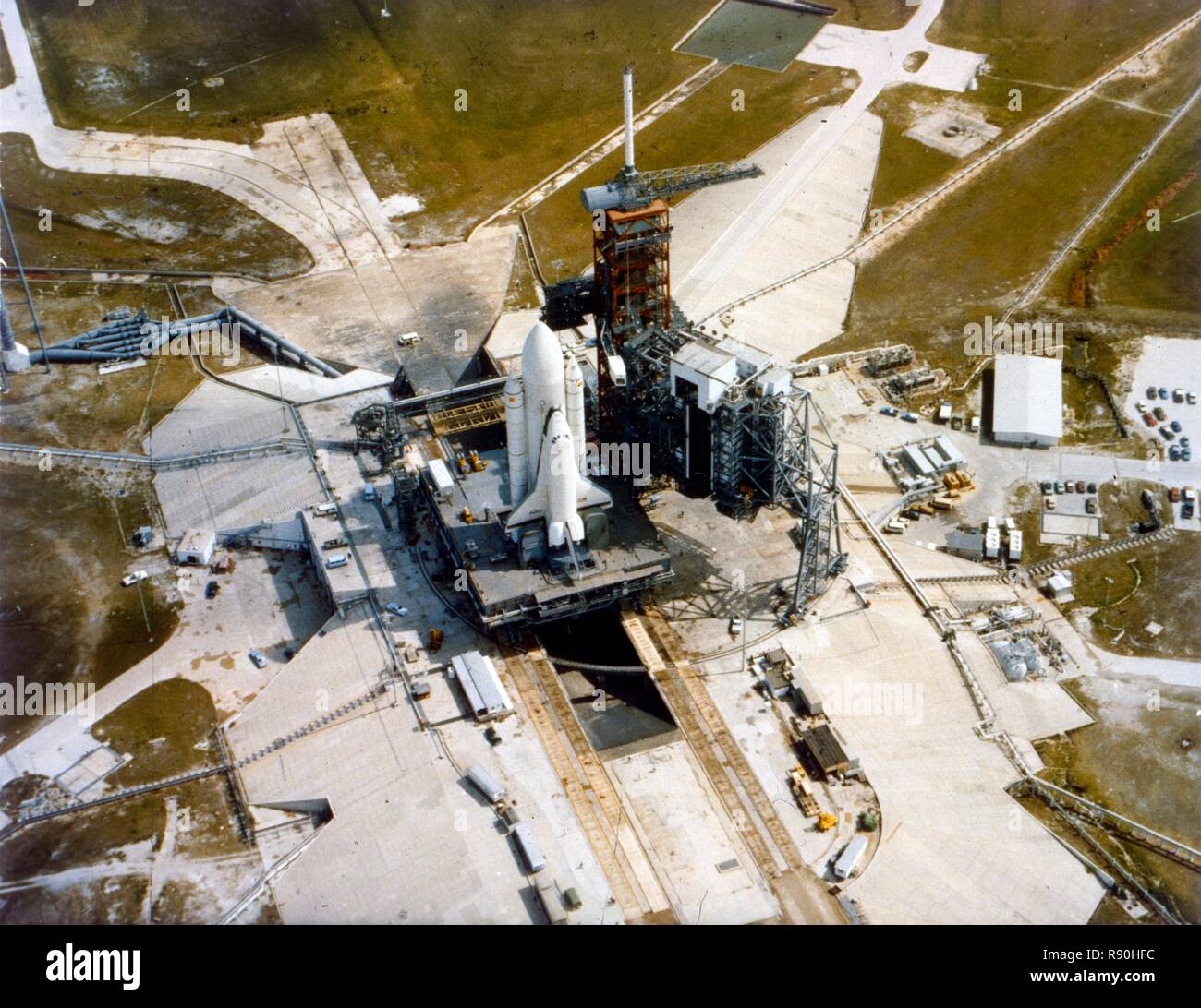 Space Shuttle Orbiter on the launch pad, Kennedy Space Center, Merritt