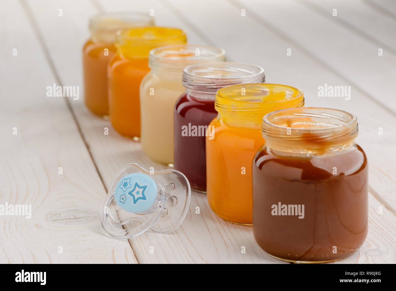 Jars of baby food Stock Photo Alamy