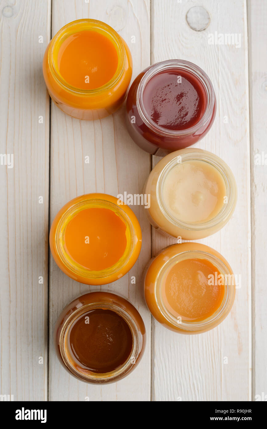 Assorted homemade puree Stock Photo - Alamy