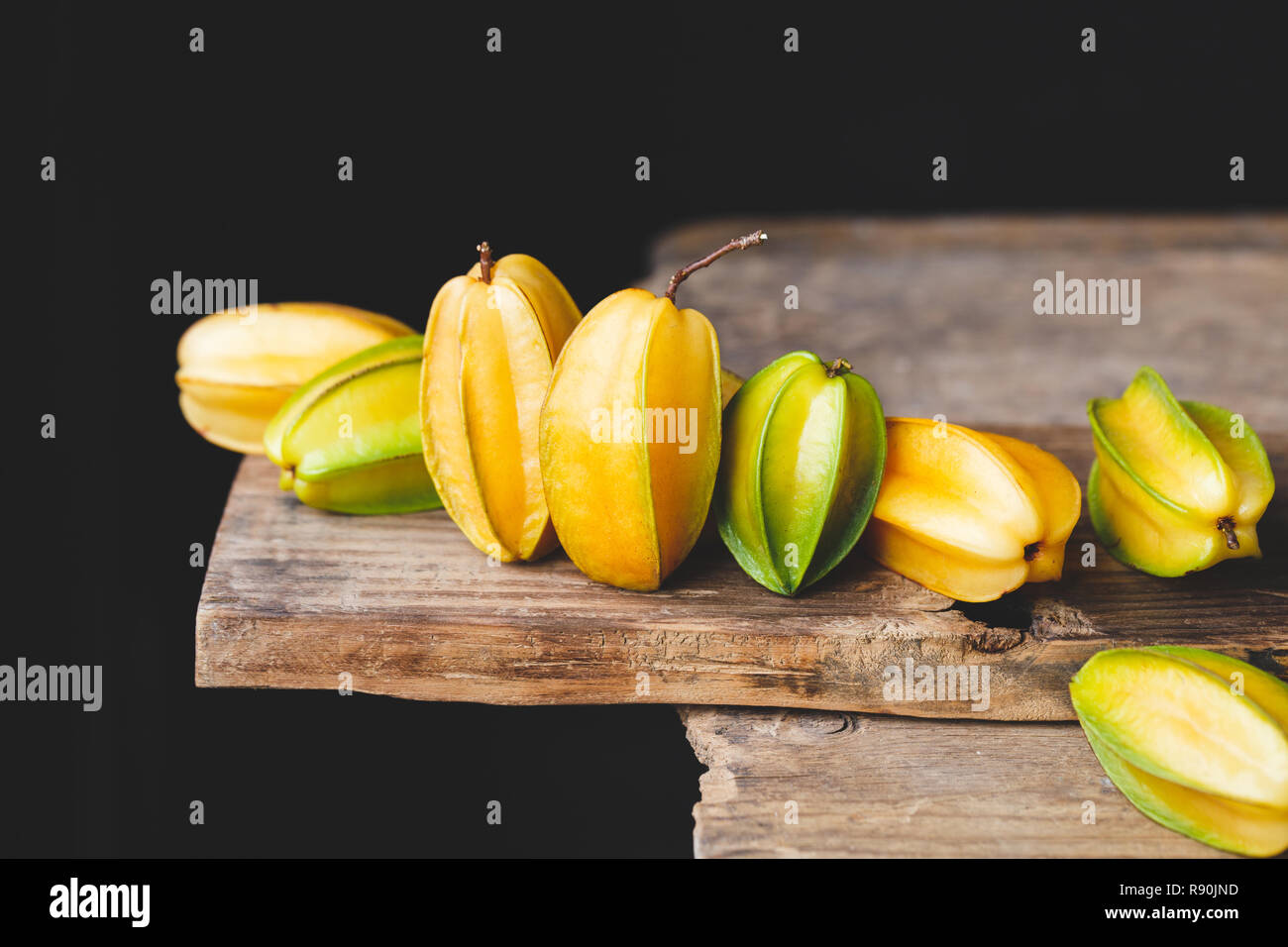 Fresh ripe starfruits Stock Photo