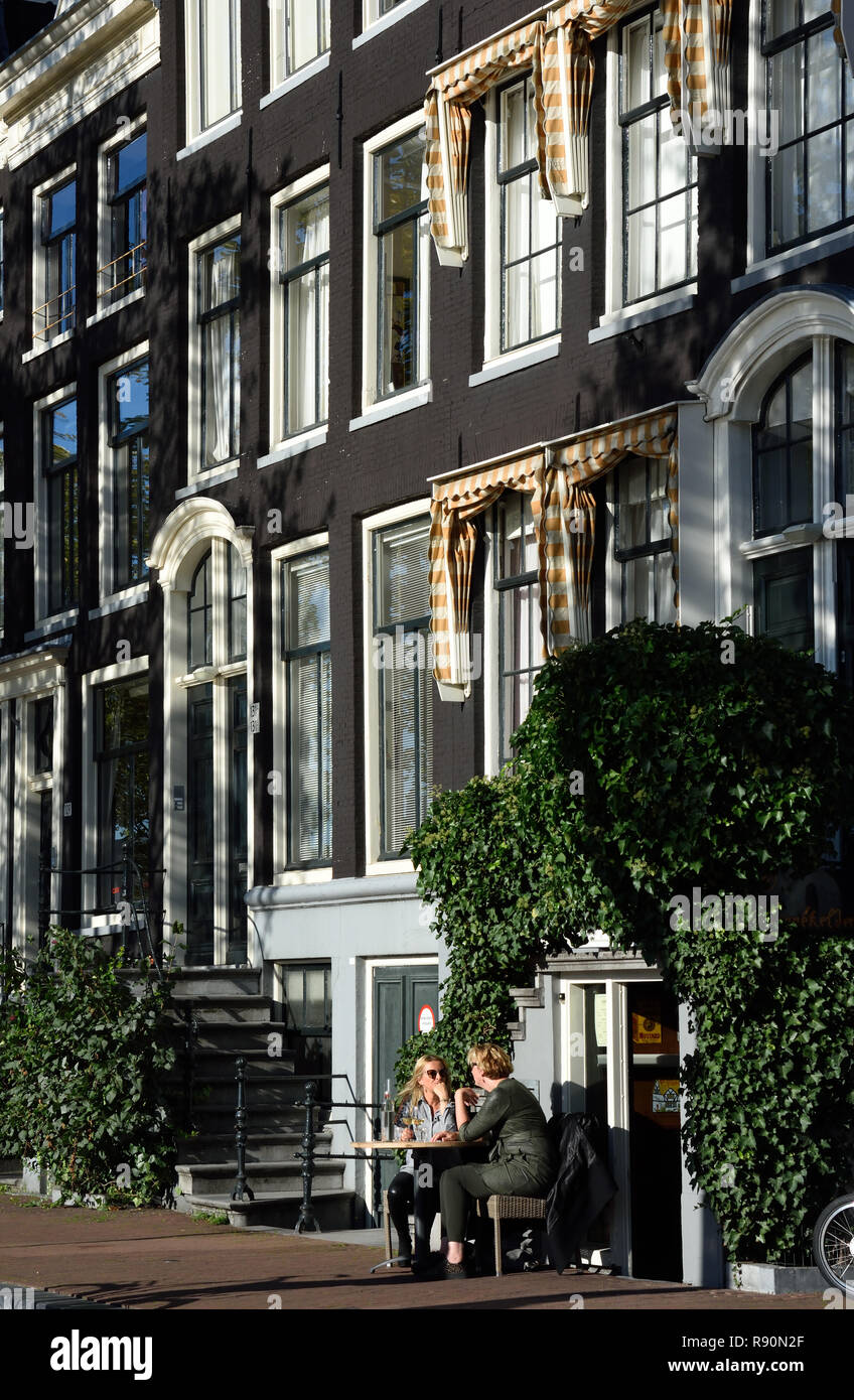 Amsterdam Amstel Canal House Boat The Netherlands Dutch Stock Photo