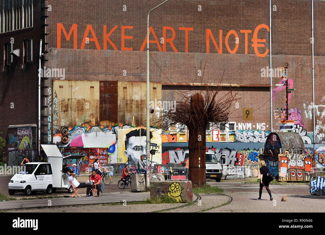 Street Art Museum at the NDSM in Amsterdam Noord, Netherlands. Stock Photo