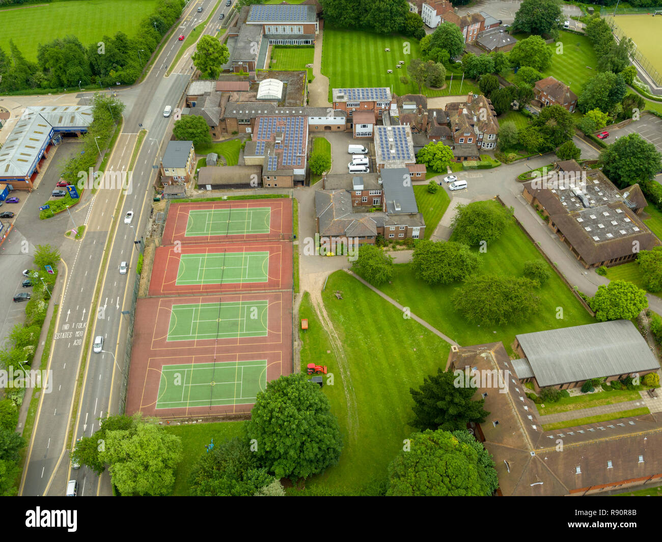 Aerial view of Ashford school, Kent, UK Stock Photo Alamy