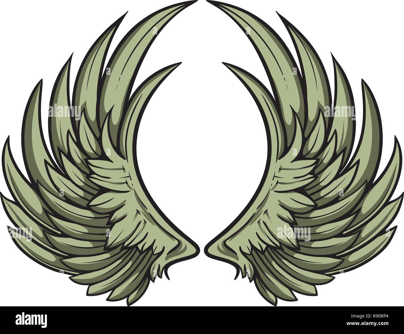 Beautiful pair of wings vector illustration Stock Vector Image & Art