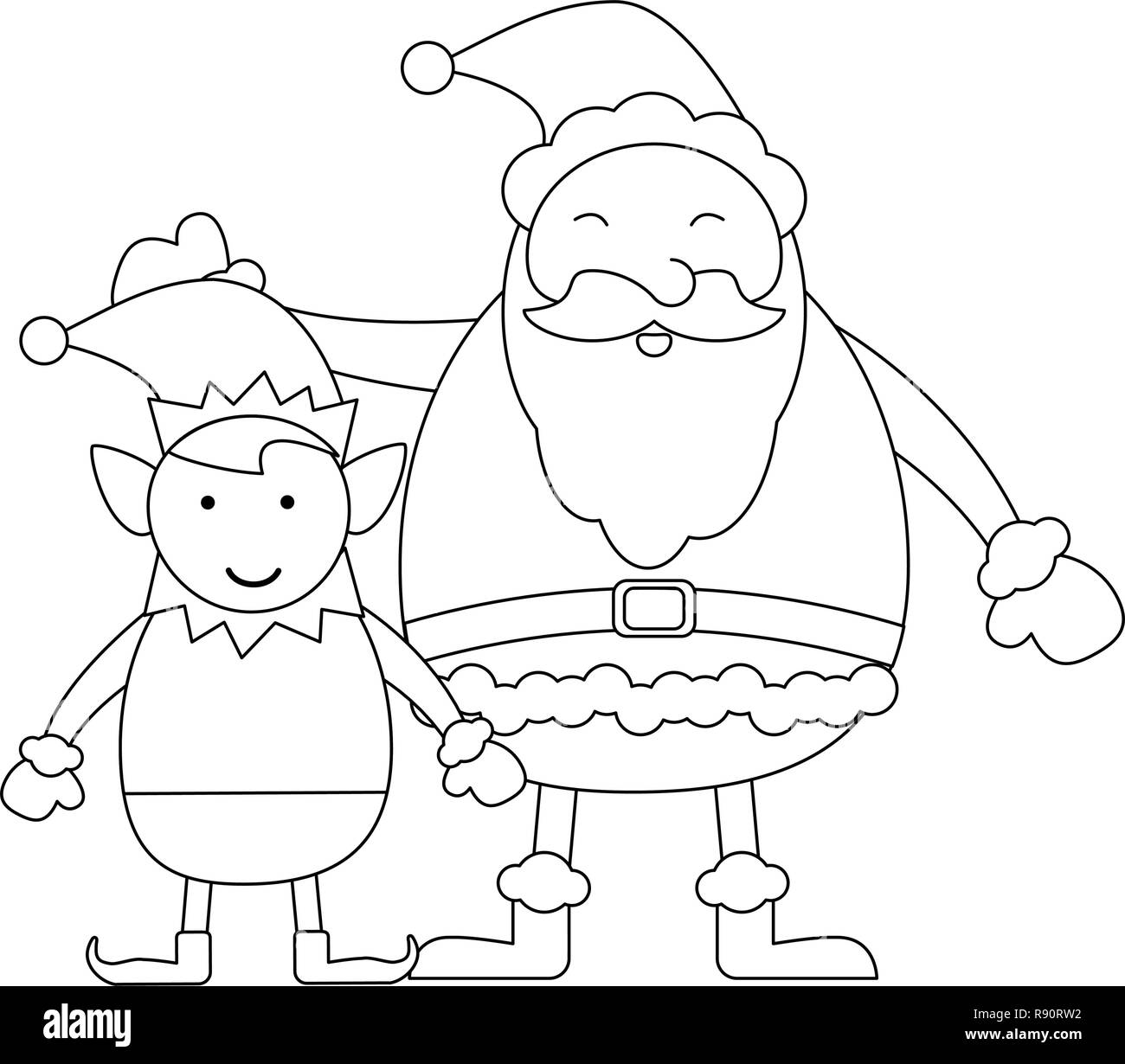Santa Claus Cartoon Black And White