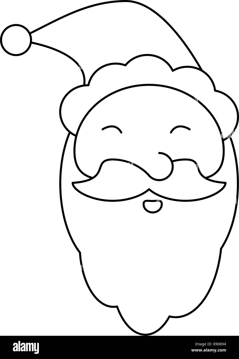 Christmas santa claus cartoon black and white stock vector image art