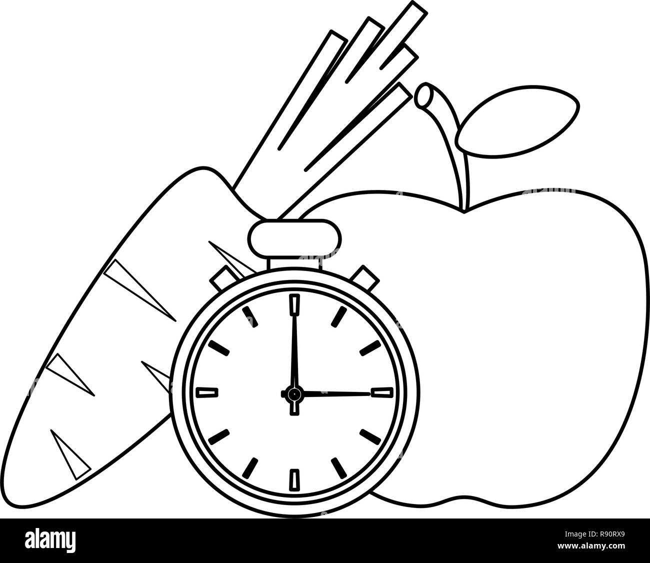 Fitness healthy lifestyle black and white Stock Vector Image & Art - Alamy