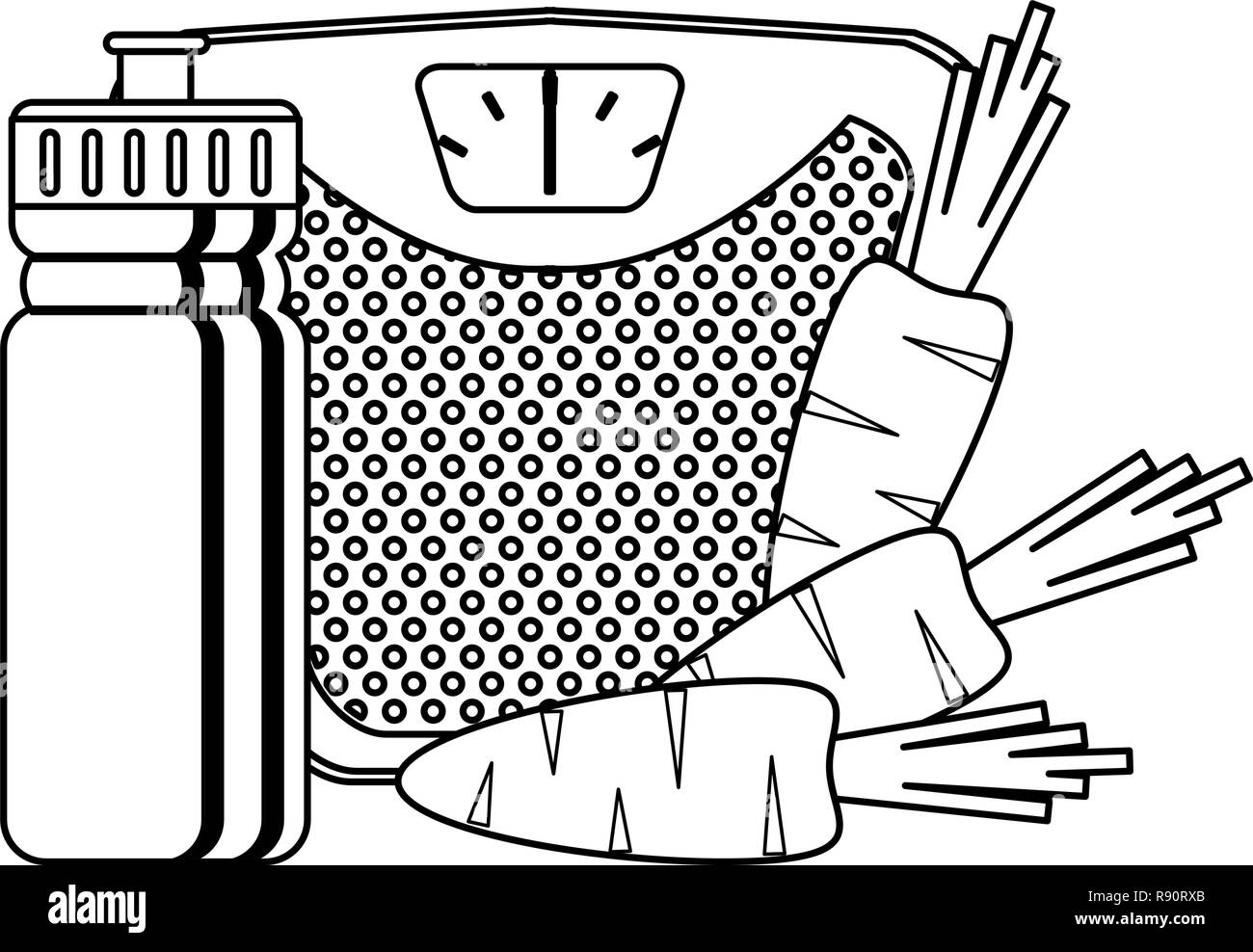 Fitness healthy lifestyle black and white Stock Vector Image & Art - Alamy