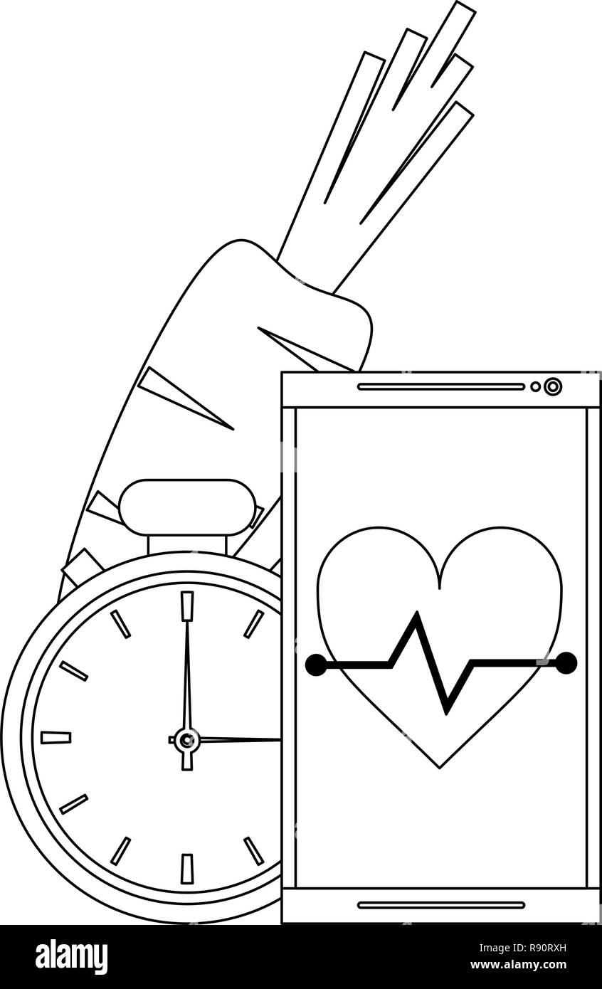 Fitness healthy lifestyle black and white Stock Vector Image & Art - Alamy
