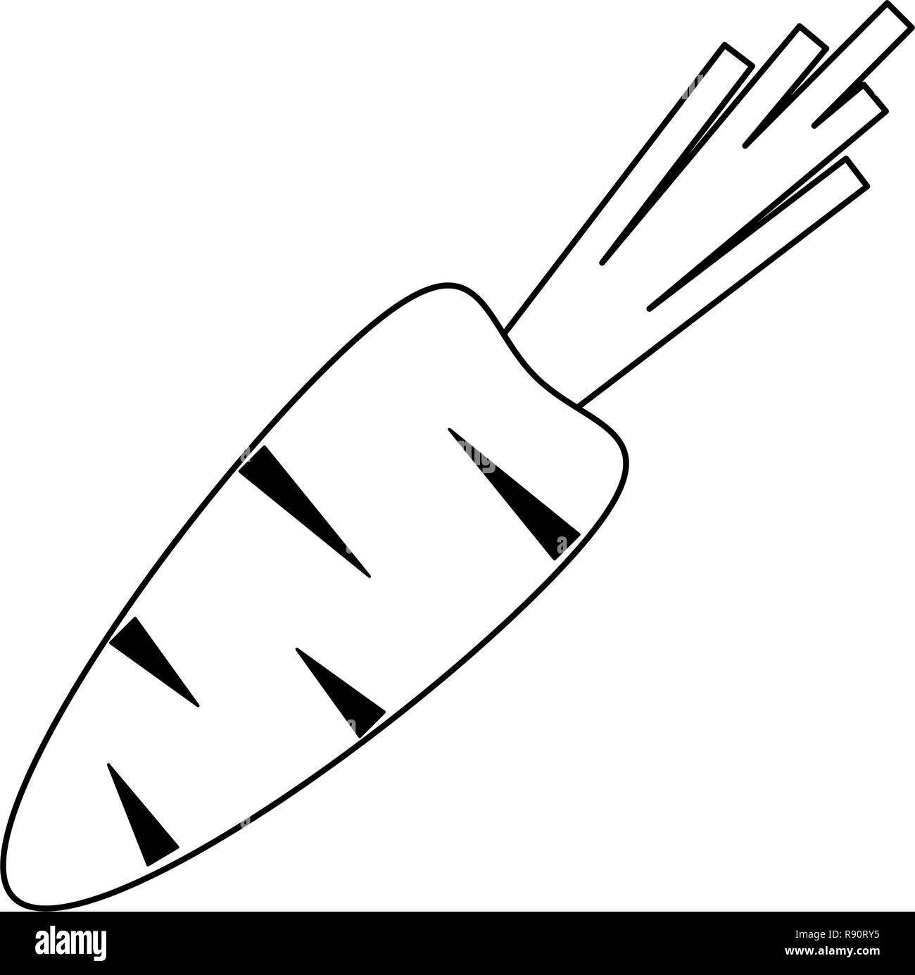 Carrot vegetables food black and white Stock Vector Image & Art - Alamy